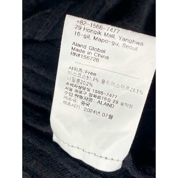 LANDMUSEUM Men's Black Cable Knit Crewneck Short Sleeve Shirt SZ L - Picture 9 of 10